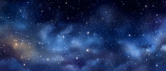 Fototapeta premium Star Filled Deep Space Sky with Shining Stars Background