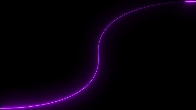 Abstract neon lights blinking lines moving animation on black background. futuristic technology line moving. glowing wave line sliding.