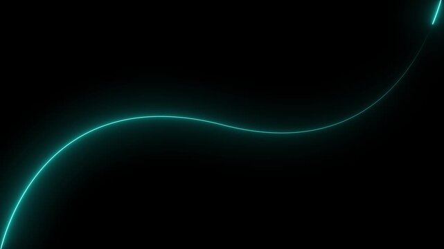 Abstract neon lights blinking lines moving animation on black background. futuristic technology line moving. glowing wave line sliding.