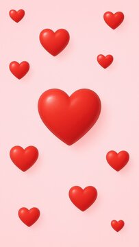 Vibrant red hearts pattern mobile wallpaper