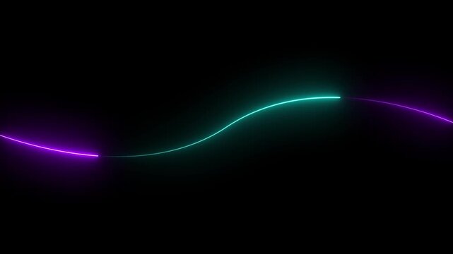 Abstract neon lights blinking lines moving animation on black background. futuristic technology line moving. glowing wave line sliding.