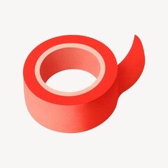 Red adhesive tape roll isolated.