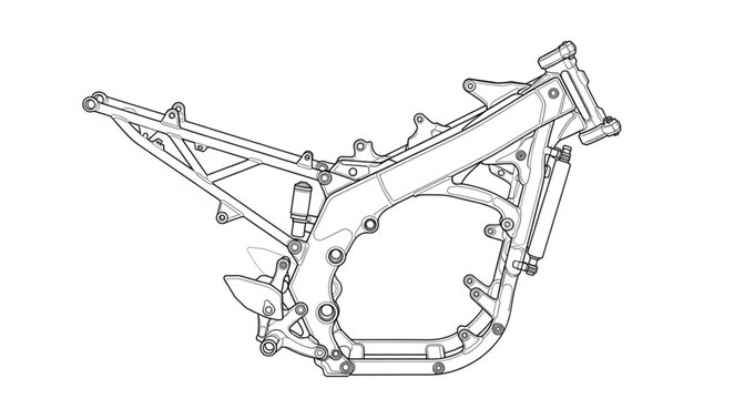 Motorcycle Frame Structure Mechanical Engineering Design.