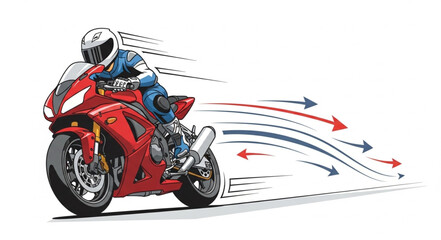 Motorcycle Racer Speed Motion Blur Arrows. © king