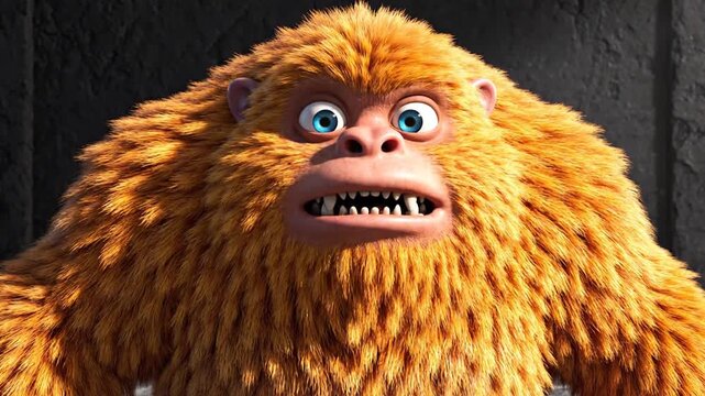 Hairy creature with cartoon style.