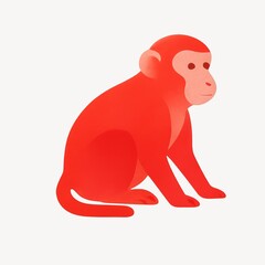 Obraz premium Bright red monkey illustration.