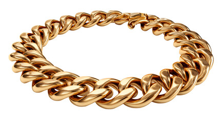 Obraz premium Strong Metal Chain with Heart Symbol in Gold and Silver, Love and Connection Concept Isolated on White Background