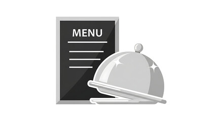 Fototapeta premium Restaurant Menu and Food Service Cloche Icon symbolizing dining options and culinary presentation