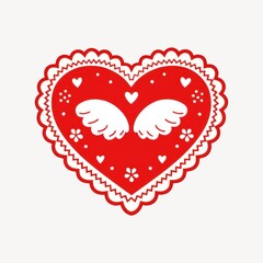 Naklejka premium Heart with wings illustration.