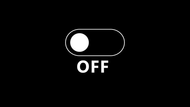 On Off Toggle Switch UI Animation Loop, Digital Power Button Interaction Motion Graphics, Switch Toggle On and Off Interface Animation