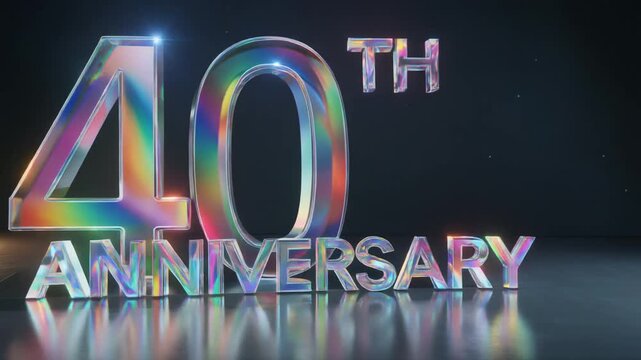 Vibrant 3D forty year anniversary animation celebrating an important milestone event.