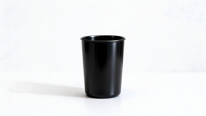 BlackCeramicCupOnWhiteBackground