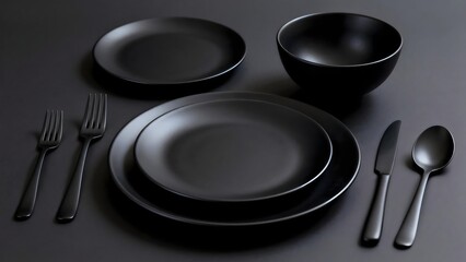 Black Tableware Set