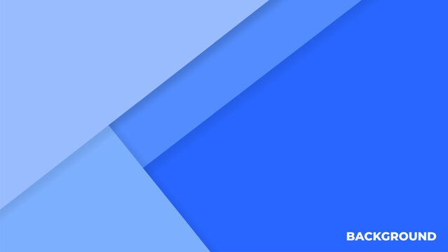 Modern Blue Material Design Background with Geometric Diagonal Layers and Minimalist Paper Cut Style