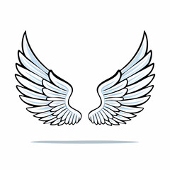 Obraz premium Symmetrical vector illustration of angel wings ideal for tattoo or logo design
