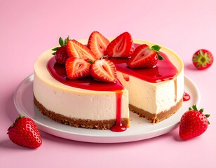 cheesecake with strawberries