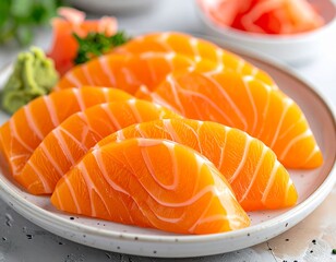 fresh salmon on a plate