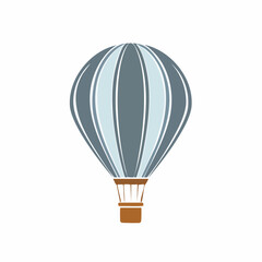 Fototapeta premium Vintage hot air balloon illustration on a white background minimalist design for travel