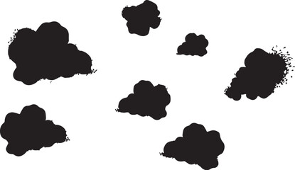Black clouds on a white background illustration design elements