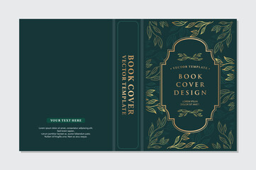 Naklejka premium Elegant Gold Botanical Book Cover Template