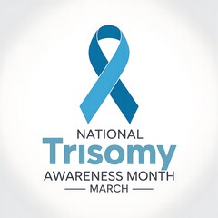 Blue awareness ribbon for national trisomy awareness month in march supporting genetic disorder research and education symbol for hope and advocacy