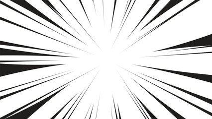 Obraz premium black and white rays background. comic speed lines exploding decoration