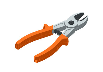 Fototapeta premium Pliers tool isolated on plain background viewed from above