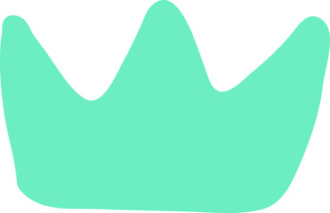Green Crown Shape, Cute Lineless Artisanal Decorative