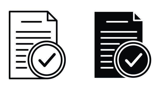 Approved document icon set