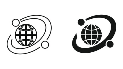Global network connection icon set
