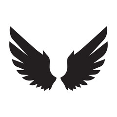 Fototapeta premium Black Wings Icon Vector – Angel, Freedom & Flying Symbol