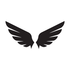 Fototapeta premium Black Wings Icon Vector – Angel, Freedom & Flying Symbol
