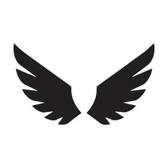 Obraz premium Black Wings Icon Vector – Angel, Freedom & Flying Symbol