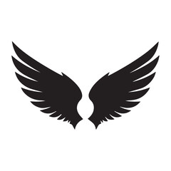 Obraz premium Black Wings Icon Vector – Angel, Freedom & Flying Symbol