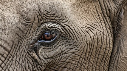 Fototapeta premium Close up of elephant eye wrinkles.