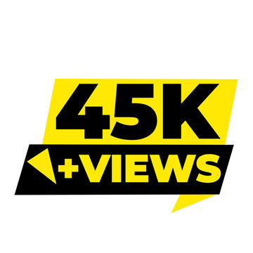 45K Views Platform Reach Counter PNG, Audience Boost Badge Design, Engagement Increase Label Graphic, Viral Content Tag Icon, Viewer Count Sticker PNG, Social Media Symbol