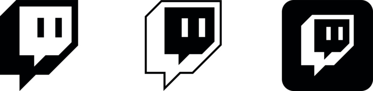 twitch logo vector icon set. twitch mobile app icons