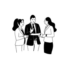 Modern Flat Business Teamwork Illustration