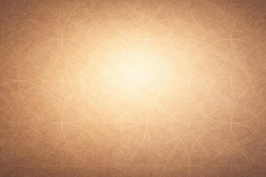 Subtle geometric flower of life pattern on a warm brown textured background for elegant design