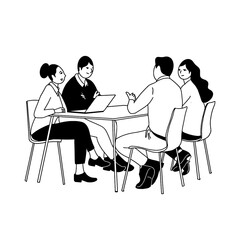 Modern Flat Business Teamwork Illustration