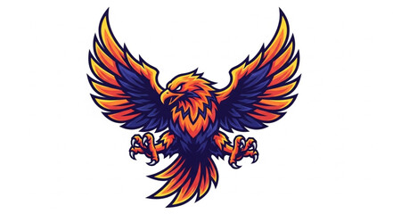 Obraz premium Stylized Eagle with Wings Spread Wide.