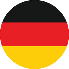 Obraz premium A circular graphic depicting the national flag of germany with three horizontal