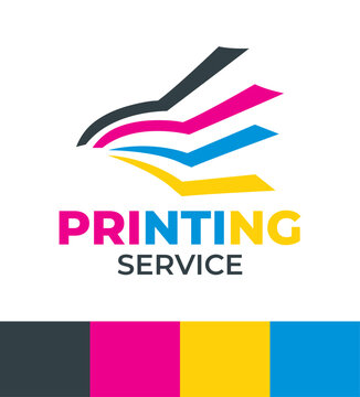 Printing Service Logo Modern Minimalist Print Shop Identity