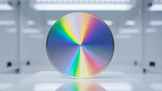 Silicon Wafer Iridescent Reflection