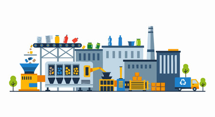 Obraz premium Recycling Plant Industrial Complex.