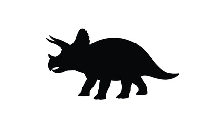 A striking black silhouette depicts a side view of a triceratops © MdRabby
