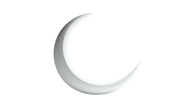 Crescent Moon Shape Isolated on White.