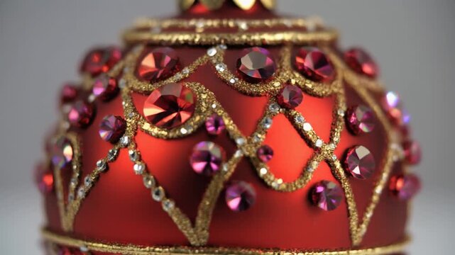 Red Faberg? Egg with Gold Jewels.