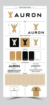 modern, creative, and stylish cloth-brand logo, call Auron a professional and minimal textile brand logo