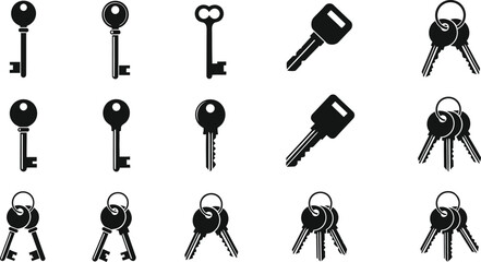 Eid mubarak silhouette icons for ramadan and islamic celebrations